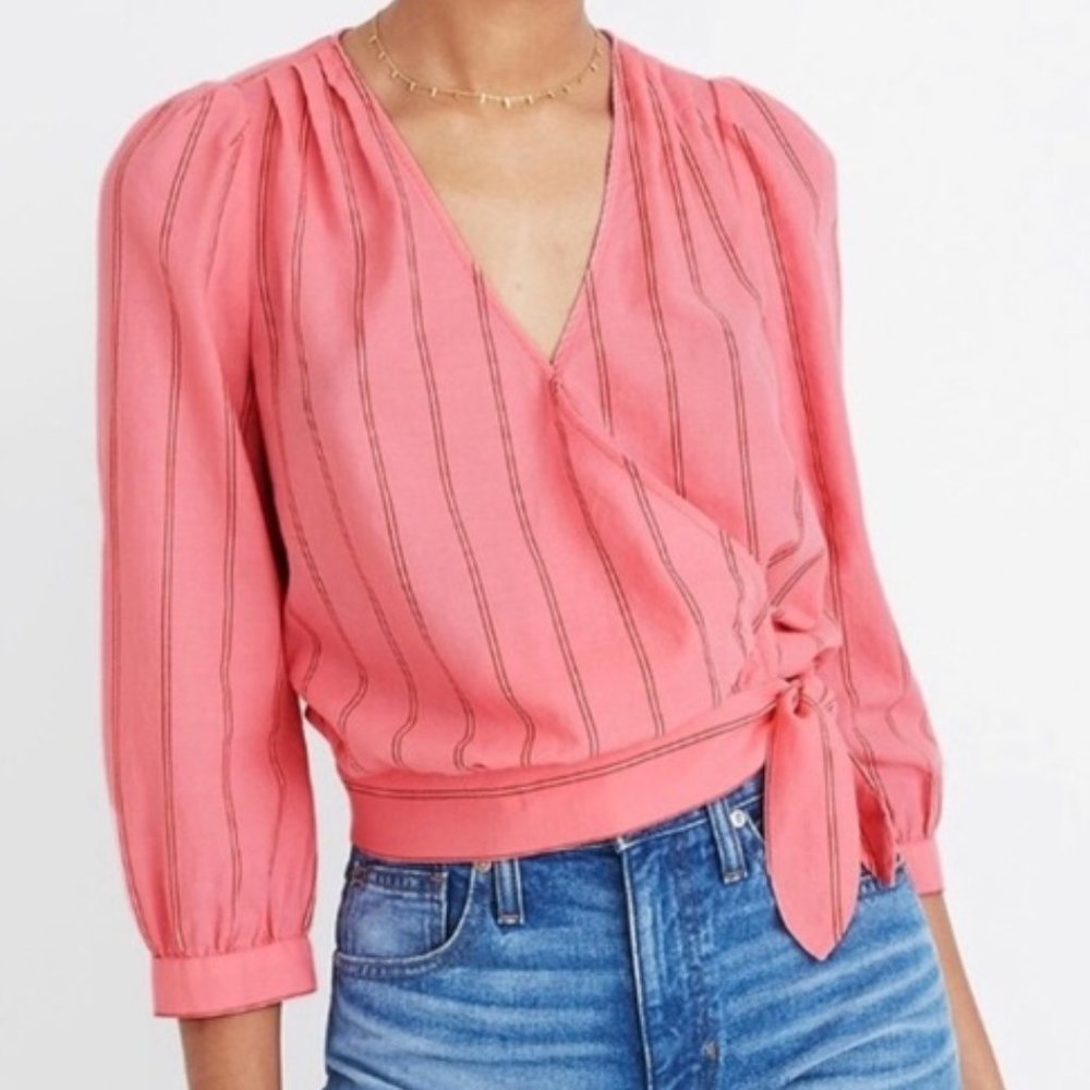 Like New! Madewell Cecilia wrap top pink